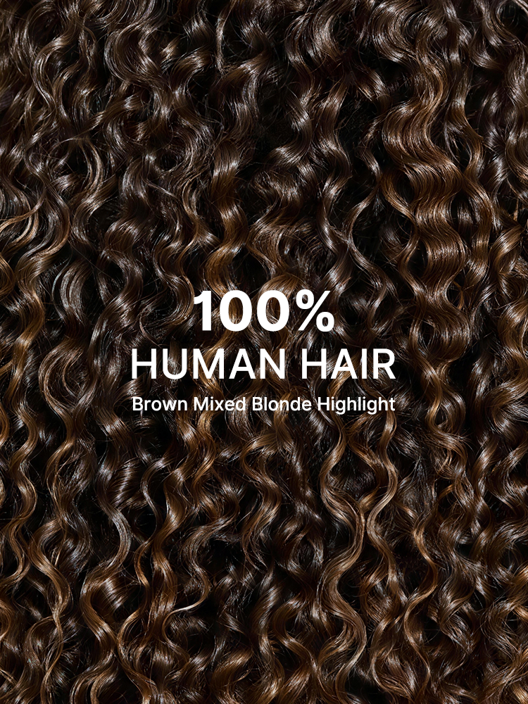 Luvme All-Day Comfort Wig 200% Density Brown Ombre Kinky Curly  PartingMax Glueless 7x6 Closure HD Lace Wig Pre-Cut Lace