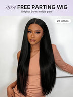 Lagos Hairline Over-Plucked M-Shaped Hairline Natural Looking Silky Straight Human Hair 13×4 Lace Frontal Wig Pre-Cut Lace