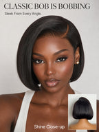 180% Density Sleek Short Bob Minimalist HD Lace Wig Pre-cut Lace All-Day Comfort Cap