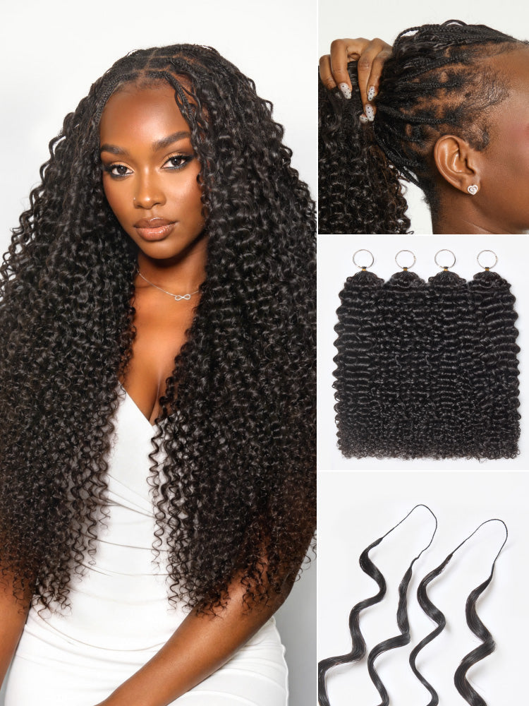 Miracle Knots Crochet Hair Wet and Wavy Water Wave | Kinky Straight for Boho Braids | Crochet Weaves | Fulani Braids | Twists Pre-Separated Lightweight Full & Soft Pre-Looped Human Hair Extensions Protective Style