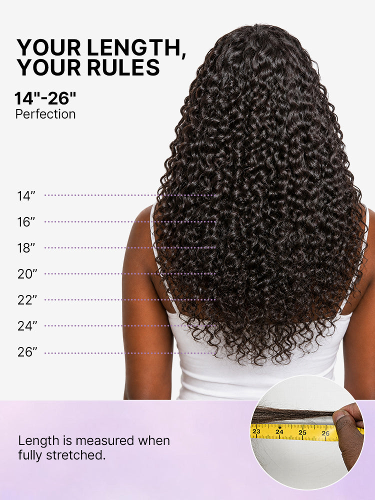 Fluffy & Full 250% Density Water Wave Glueless Half Wig Flexi-Fit Drawstring