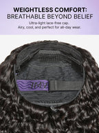 Fluffy & Full 250% Density Water Wave Glueless Half Wig Flexi-Fit Drawstring