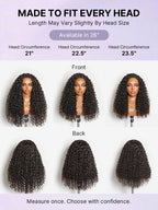 Fluffy & Full 250% Density Water Wave Glueless Half Wig Flexi-Fit Drawstring