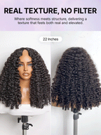 True Scalp V Part 180% Density Burmese Curly Finger Coil Ends Glueless Human Hair Wig with Flexi-Fit Drawstring