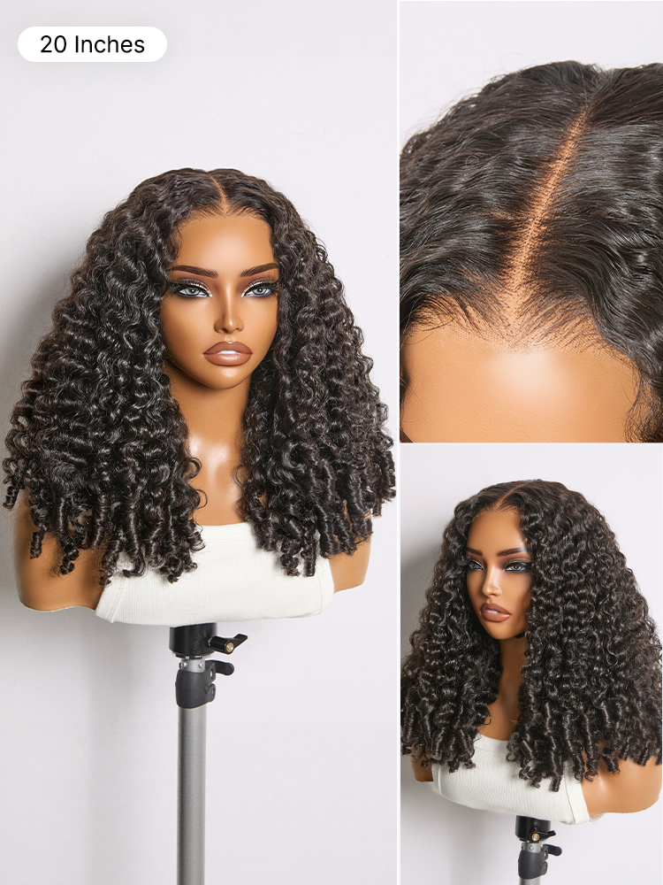 180% Density Burmese Curly Finger Coil Ends Glueless 5x5 Closure HD Lace Wig Pre-Cut Lace - Limited Time Offer