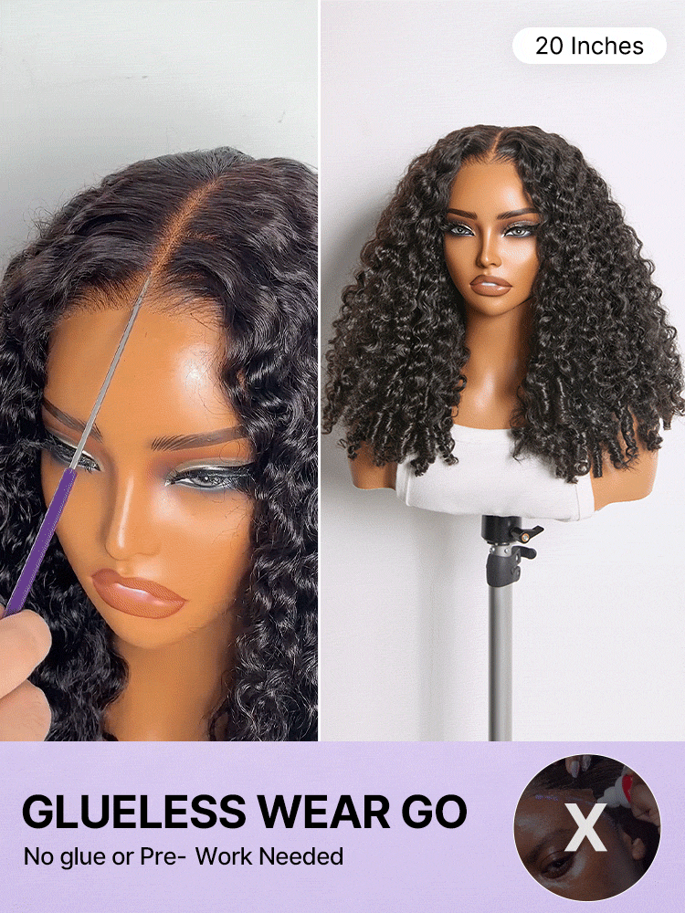 180% Density Burmese Curly Finger Coil Ends Glueless 5x5 Closure HD Lace Wig Pre-Cut Lace - Limited Time Offer