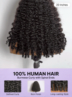 180% Density Burmese Curly Finger Coil Ends Glueless 5x5 Closure HD Lace Wig Pre-Cut Lace - Limited Time Offer