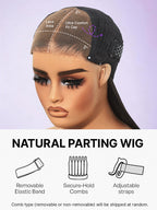Wet and Wavy Brown Highlight Glueless 5x5 Closure Pre-Cut Lace Water Wave Wig