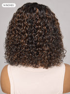Wet and Wavy Brown Highlight Glueless 5x5 Closure Pre-Cut Lace Water Wave Wig