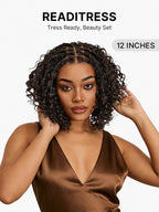 Readitress™ Boho Braids Deep Curly Glueless 5x5 Closure Lace with Braided Top Human Hair Wig Pre-Cut Lace
