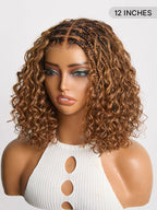 Readitress™ Boho Braids Deep Curly Glueless 5x5 Closure Lace with Braided Top Human Hair Wig Pre-Cut Lace