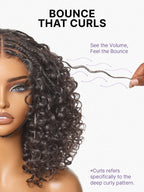 Readitress™ Boho Braids Deep Curly Glueless 5x5 Closure Lace with Braided Top Human Hair Wig Pre-Cut Lace