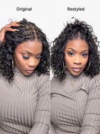 Readitress™ Boho Braids Deep Curly Glueless 5x5 Closure Lace with Braided Top Human Hair Wig Pre-Cut Lace