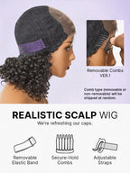 Readitress™ Boho Braids Deep Curly Glueless 5x5 Closure Lace with Braided Top Human Hair Wig Pre-Cut Lace