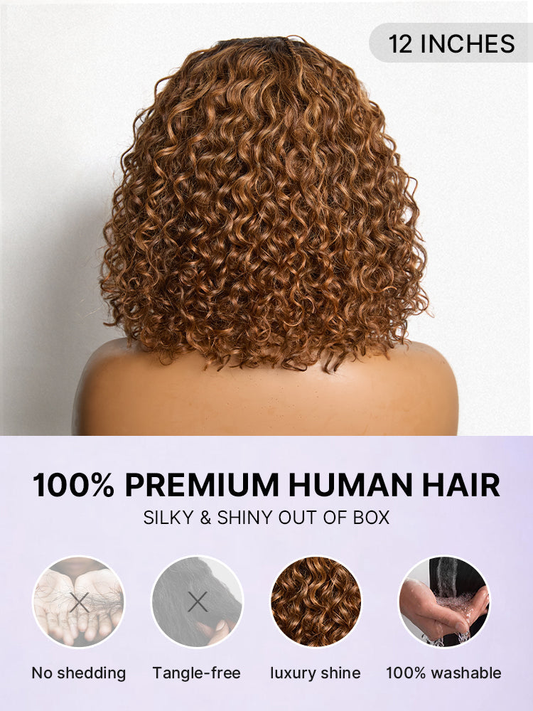 Readitress™ Boho Braids Deep Curly Glueless 5x5 Closure Lace with Braided Top Human Hair Wig Pre-Cut Lace
