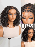 Readitress™ Boho Braids Deep Curly Glueless 5x5 Closure Lace with Braided Top Human Hair Wig Pre-Cut Lace