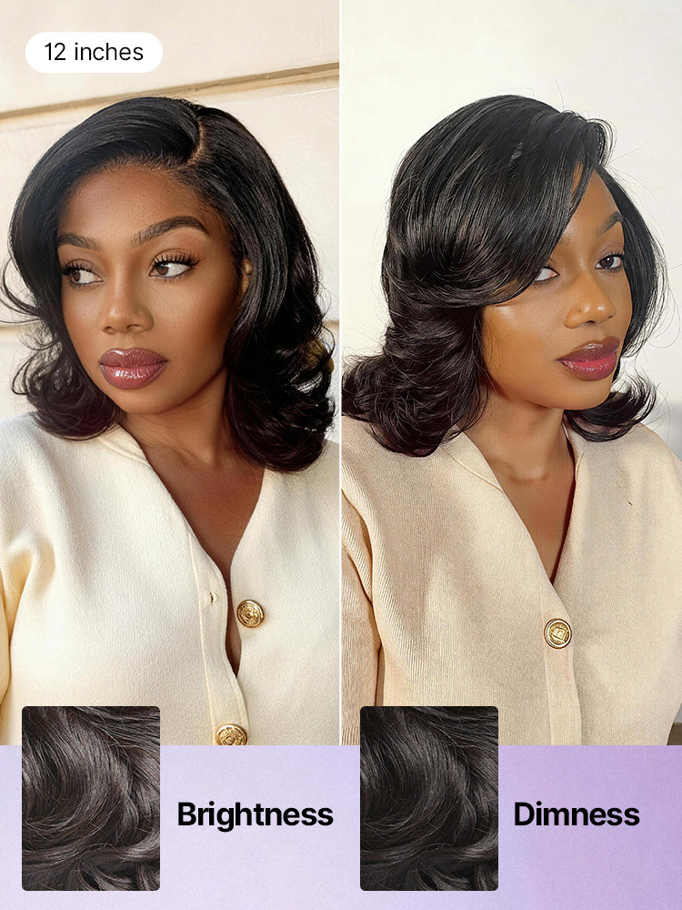Effortlessly Chic Butterfly Cut Layered Wavy Glueless HD Minimalist Lace Short Wig