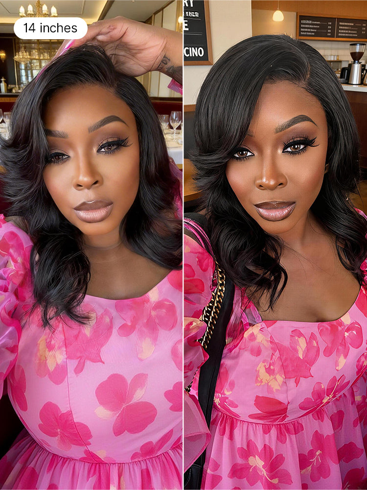 Effortlessly Chic Butterfly Cut Layered Wavy Glueless HD Minimalist Lace Short Wig