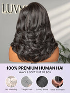 Effortlessly Chic Butterfly Cut Layered Wavy Glueless HD Minimalist Lace Short Wig