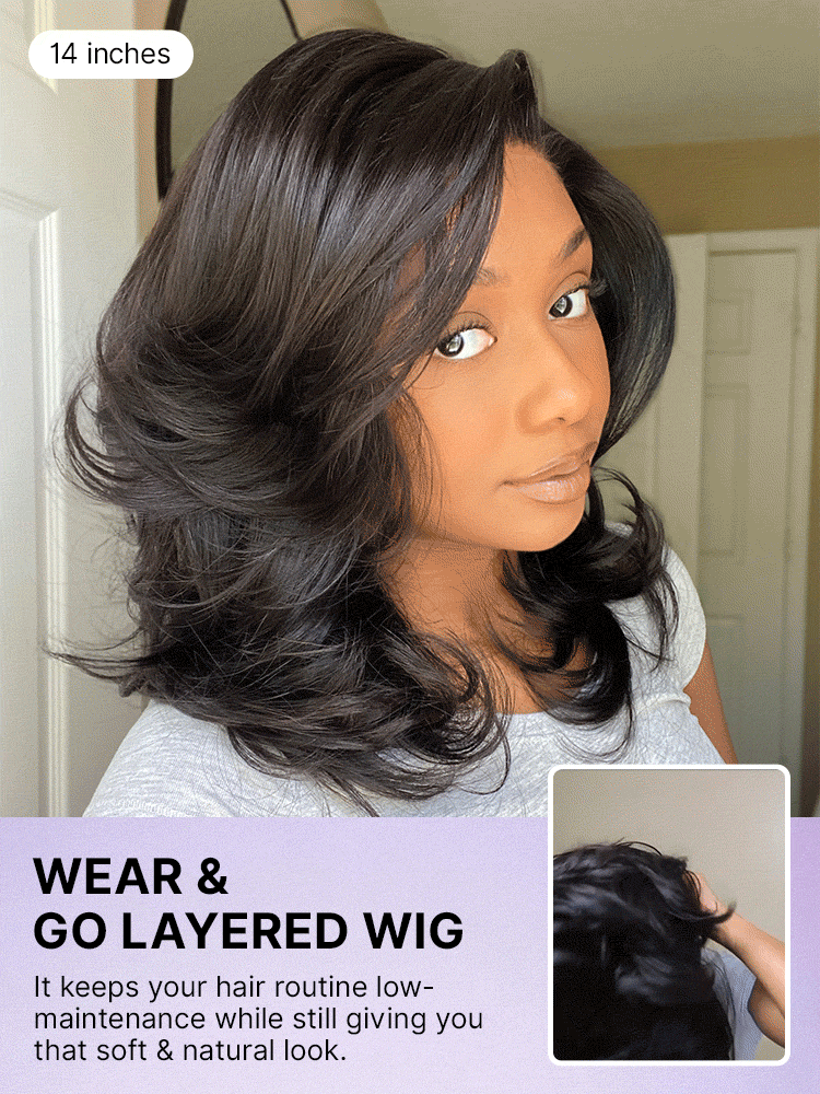 Effortlessly Chic Butterfly Cut Layered Wavy Glueless HD Minimalist Lace Short Wig