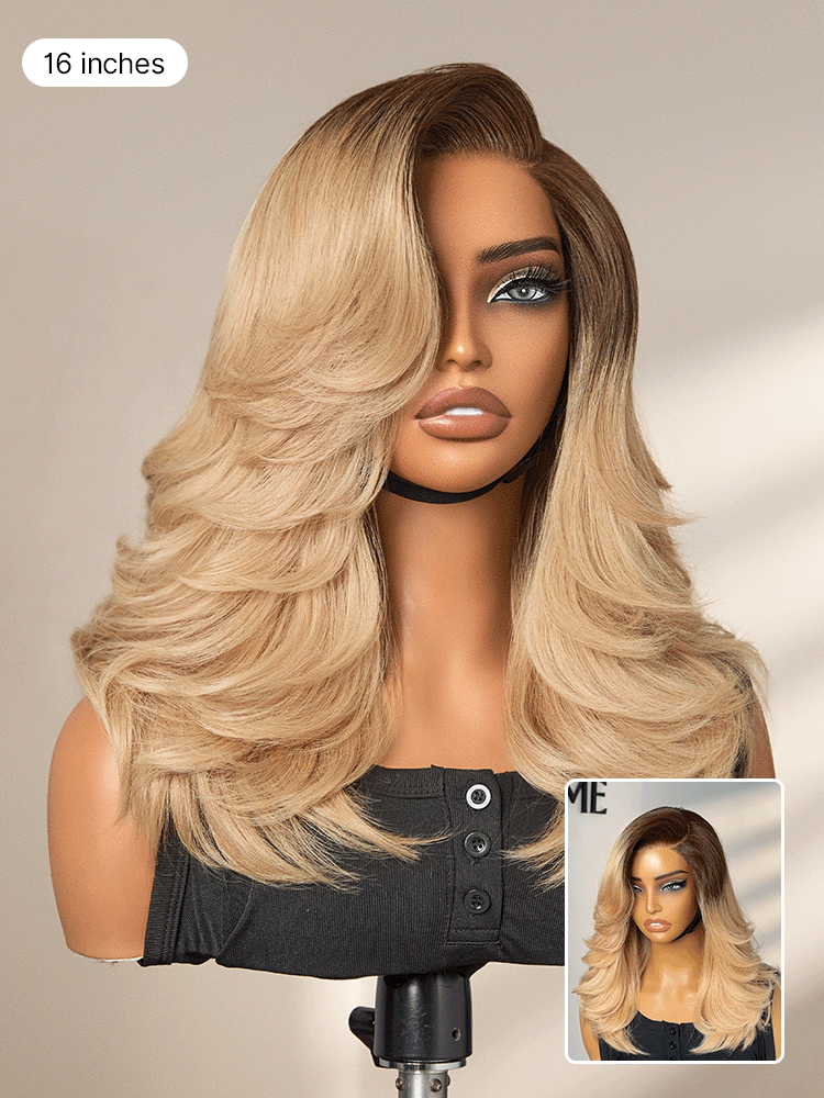 Effortlessly Chic Butterfly Cut Layered Wavy Glueless HD Minimalist Lace Short Wig