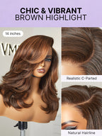 Effortlessly Chic Butterfly Cut Layered Wavy Glueless HD Minimalist Lace Short Wig