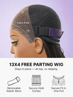 Lagos Hairline Over-Plucked M-Shaped Hairline Natural Looking Silky Straight Human Hair 13×4 Lace Frontal Wig Pre-Cut Lace