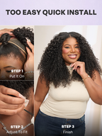 Luvme Too Easy Texture™ 3-In-1 Half Wig 180% Density Kinky Curly Glueless Flexi-Fit Drawstring Wig