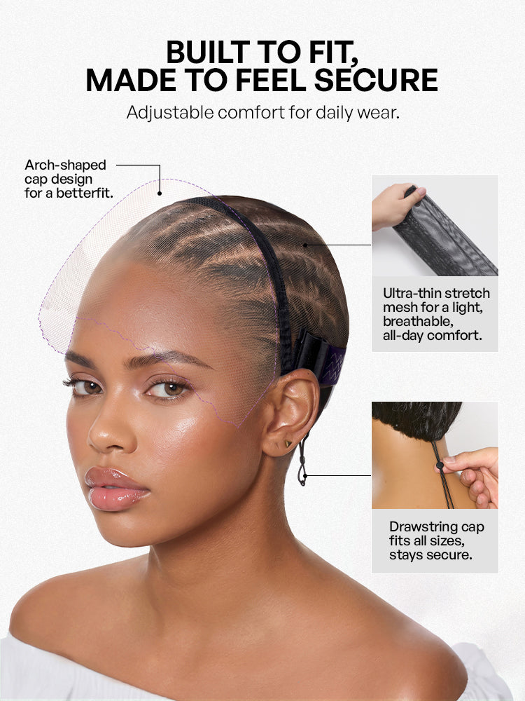 PreMax 180% Density Water Wave Glueless Flexi-Fit Drawstring 13x4 Frontal Lace Fluffy Curly Pre-Cut Lace Wig. 360-Like Design Allows Ponytail & Updo