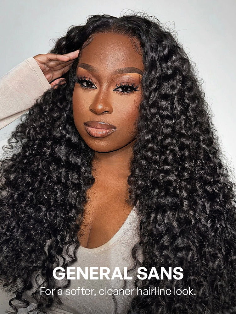 PreMax 180% Density Water Wave Glueless Flexi-Fit Drawstring 13x4 Frontal Lace Fluffy Curly Pre-Cut Lace Wig. 360-Like Design Allows Ponytail & Updo