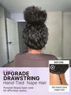 PreMax 180% Density Water Wave Glueless Flexi-Fit Drawstring 13x4 Frontal Lace Fluffy Curly Pre-Cut Lace Wig. 360-Like Design Allows Ponytail & Updo