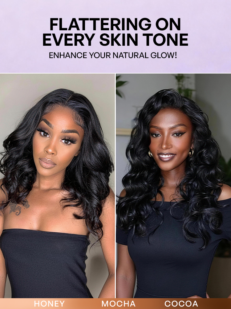 Jet Black Loose Body Wave Glueless 5x5 Closure Lace Wig 100% Human Hair
