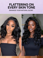 Jet Black Loose Body Wave Glueless 5x5 Closure Lace Wig 100% Human Hair
