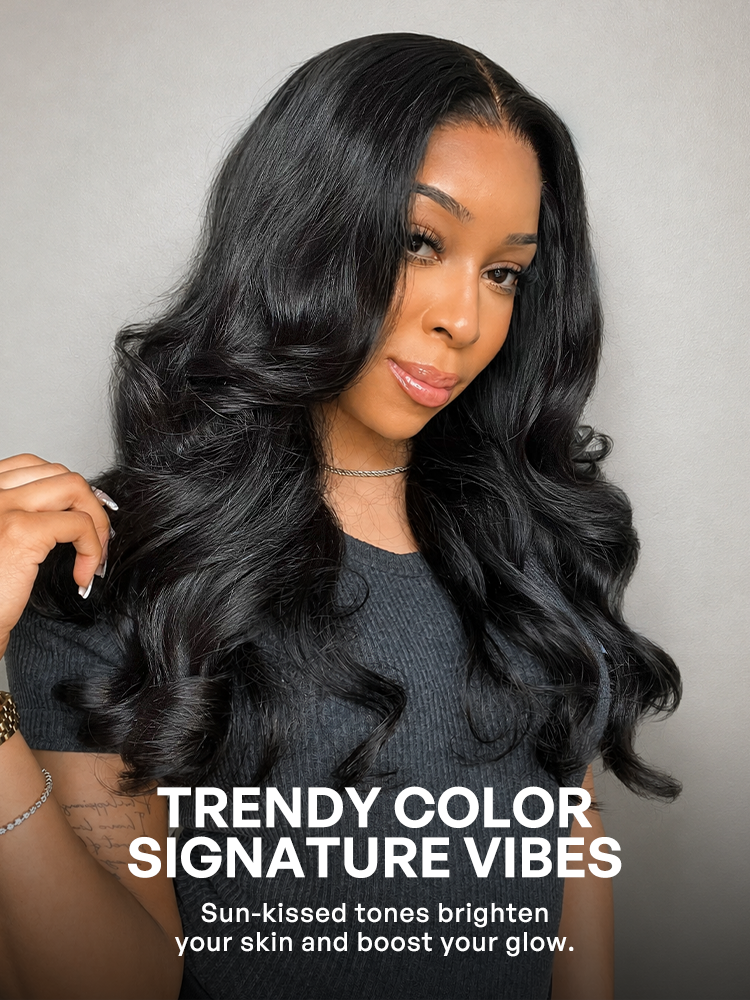 Jet Black Loose Body Wave Glueless 5x5 Closure Lace Wig 100% Human Hair