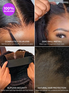 Jet Black Loose Body Wave Glueless 5x5 Closure Lace Wig 100% Human Hair