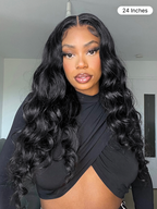 Jet Black Loose Body Wave Glueless 5x5 Closure Lace Wig 100% Human Hair