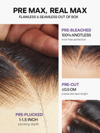 Jet Black Loose Body Wave Glueless 5x5 Closure Lace Wig 100% Human Hair