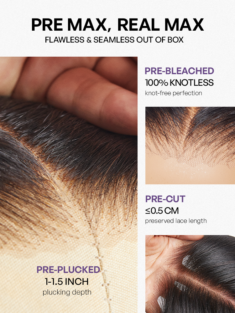 Jet Black Loose Body Wave Glueless 5x5 Closure Lace Wig 100% Human Hair