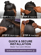 Yaki Straight 0.59mm Zero Trace Invisible Clip in Hair Extensions 100g 7pcs / 6pcs Seamless Blend & Lightweight for Daily Styling