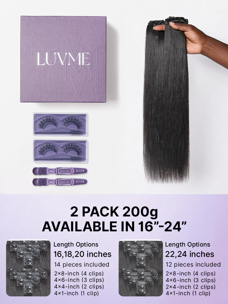 Yaki Straight 0.59mm Zero Trace Invisible Clip in Hair Extensions 100g 7pcs / 6pcs Seamless Blend & Lightweight for Daily Styling