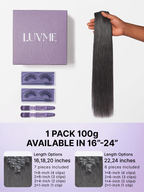 Yaki Straight 0.59mm Zero Trace Invisible Clip in Hair Extensions 100g 7pcs / 6pcs Seamless Blend & Lightweight for Daily Styling