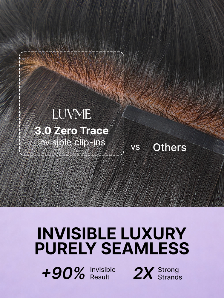Yaki Straight 0.59mm Zero Trace Invisible Clip in Hair Extensions 100g 7pcs / 6pcs Seamless Blend & Lightweight for Daily Styling