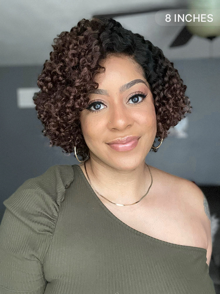 Trendy Short Cut Curly Minimalist HD Lace Glueless Side Part Wig 100% Human Hair Pre-Cut Lace