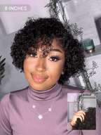 Trendy Short Cut Curly Minimalist HD Lace Glueless Side Part Wig 100% Human Hair Pre-Cut Lace
