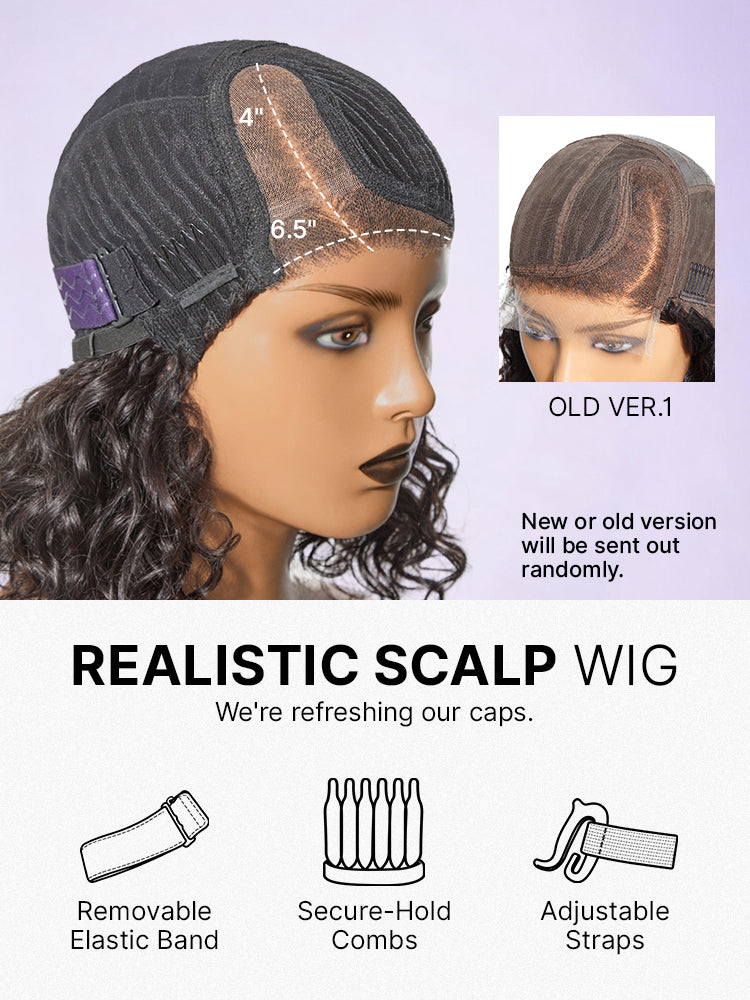 Trendy Short Cut Curly Minimalist HD Lace Glueless Side Part Wig 100% Human Hair Pre-Cut Lace
