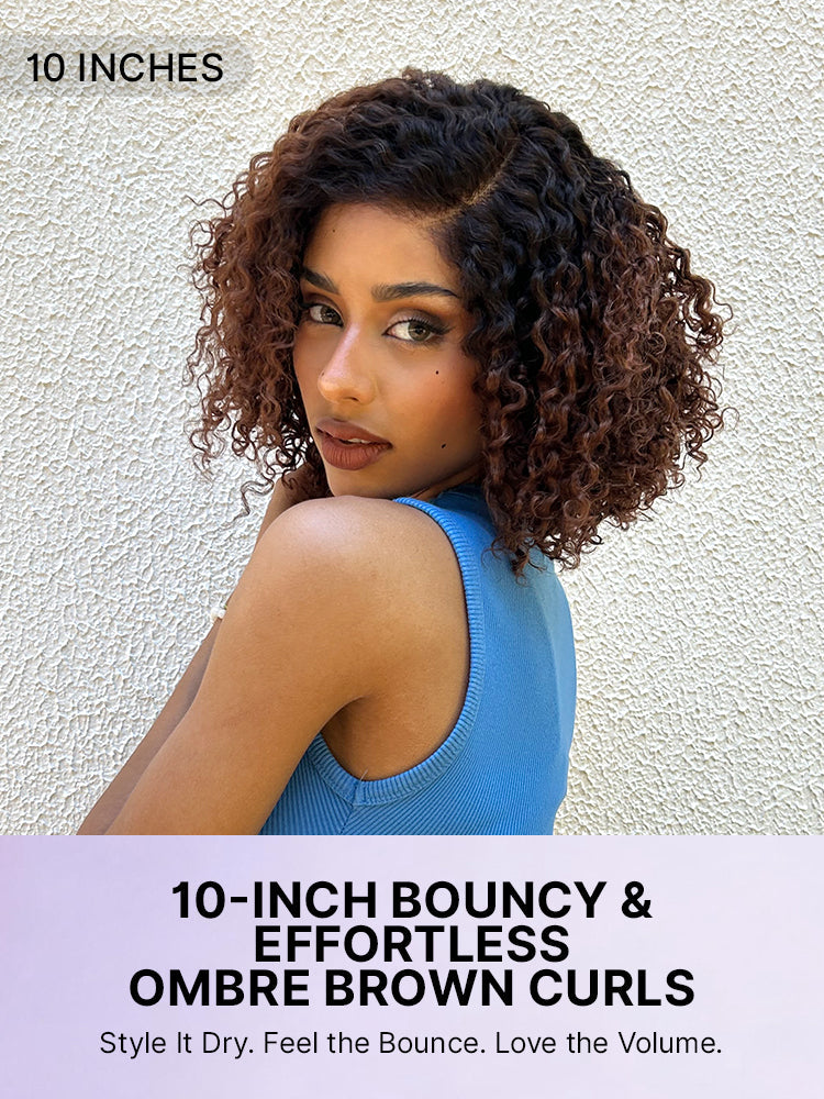 Trendy Short Cut Curly Minimalist HD Lace Glueless Side Part Wig 100% Human Hair Pre-Cut Lace