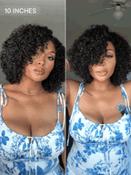 Trendy Short Cut Curly Minimalist HD Lace Glueless Side Part Wig 100% Human Hair Pre-Cut Lace