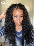 Readitress™ Knotless Fulani Braids Deep Wave Glueless Ear-to-ear 13x4 Frontal HD Lace Wig Human Hair
