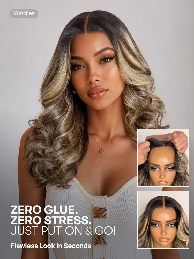 Luvme All-Day Comfort Wig 180% Density Loose Wave Sun-Kissed Blonde Highlight Glueless 7x6 Closure HD Lace Wig Pre-Cut Lace