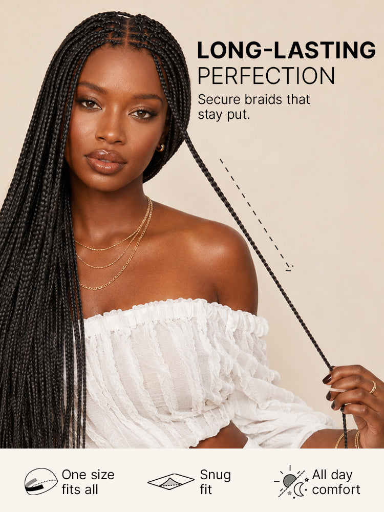 OwnScalp™ Lightweight Salon-Like Braids with a Real Scalp Look Full HD Lace Knotless Box Braided Wig - US Only